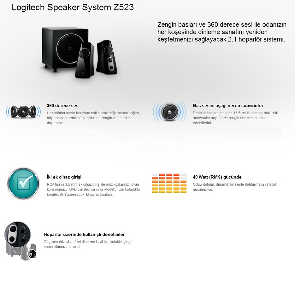 Logitech Z523 2.1 Cok Uygun Fiyat