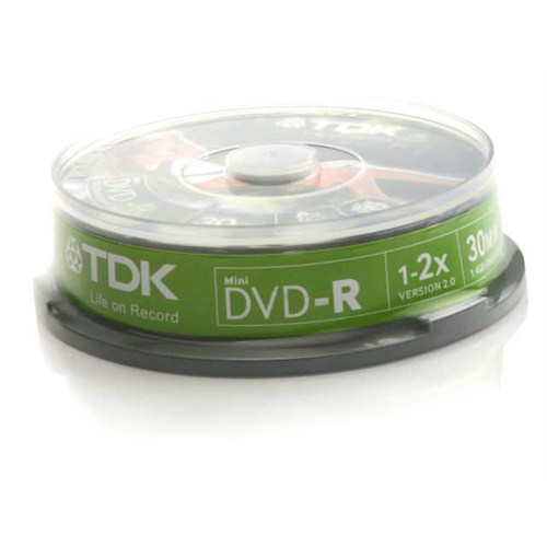 TDK DVD-R Cam 30 min. 1.4GB Cake  DVD KAMERALAR İÇİN 10'LU PAKET
