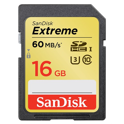 Sandisk Extreme SDHC Card 16GB 60MB/s Class 10 UHS-I Hafıza Kartı SDSDXN-016G-G46