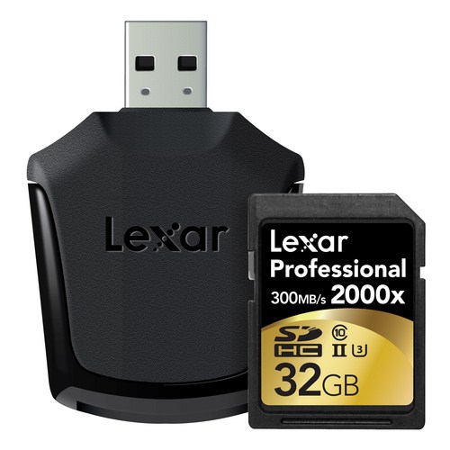 Lexar 32GB 2000x Professional SDHC RDR UII 300Mb/sn USB Kart Okuyuculu