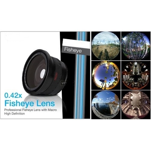 Azt 52 Mm Lensler İçin 0.42X Fisheye Balıkgözü + Süper Macro Lens