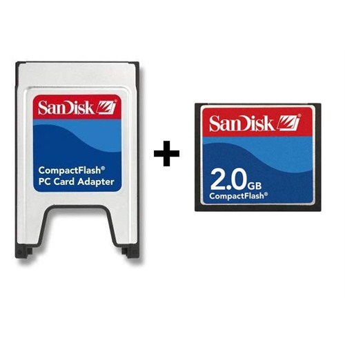 Sandisk PCMCIA-CF Compact Flash Adaptör + 2GB Compact Flash Kart