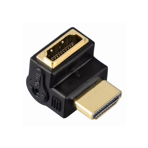 Hama HDMI Fiş - Soket 90° Açılı Altın Uçlu Siyah Adaptör