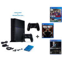 Sony Playstation 4 500 Gb Oyun Konsolu + Pes 2017 ( Türkçe ) + M. Combat X + Cod Black Ops 3 + 2. Kol