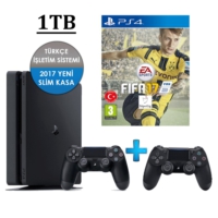 Playstation 4 Slim 1TB + 2. Kol + Fifa 17 (İthalatçı Garantili)