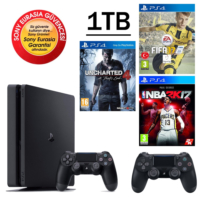 Sony Ps4 Slim 1Tb Eurasia Garantili + 2. Ps4 Kol + 3 Adet Oyun