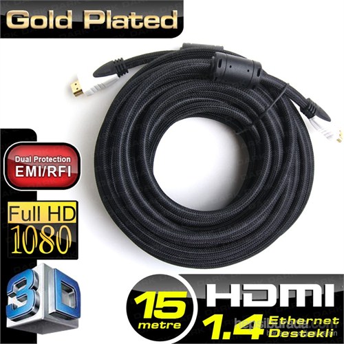 TX 15m HDMI v1.4 3D ve Ağ Destekli Altın Uçlu Kablo (TX-HD-CV14L1500PS)