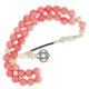 Chavin 10 mm. Pembe Agate Akik Gümüş Tesbih cf71