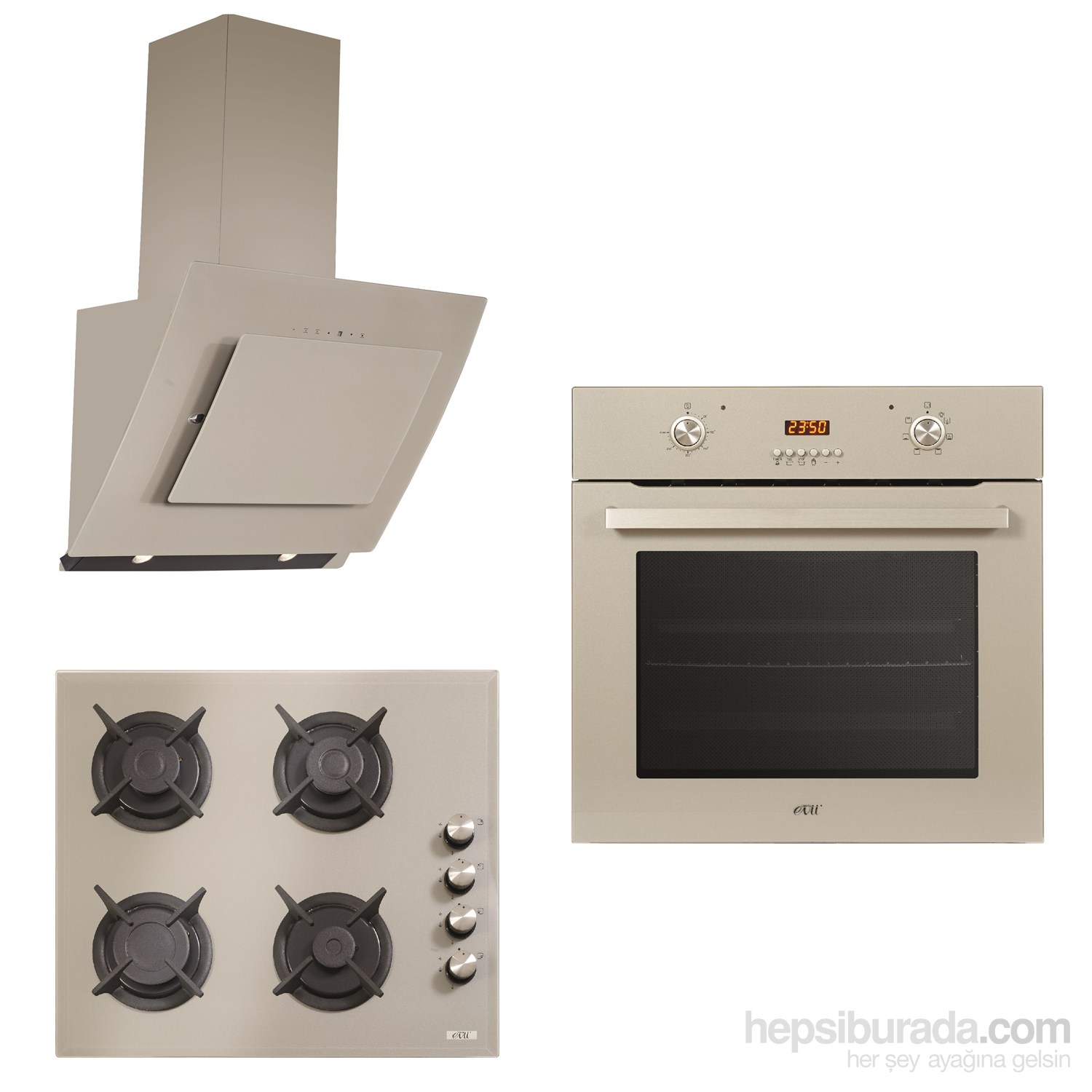 Çetintaş Evii Bronz 3�lü Ankastre Set(B 5237 E Fırın + B 848 Fiyatı