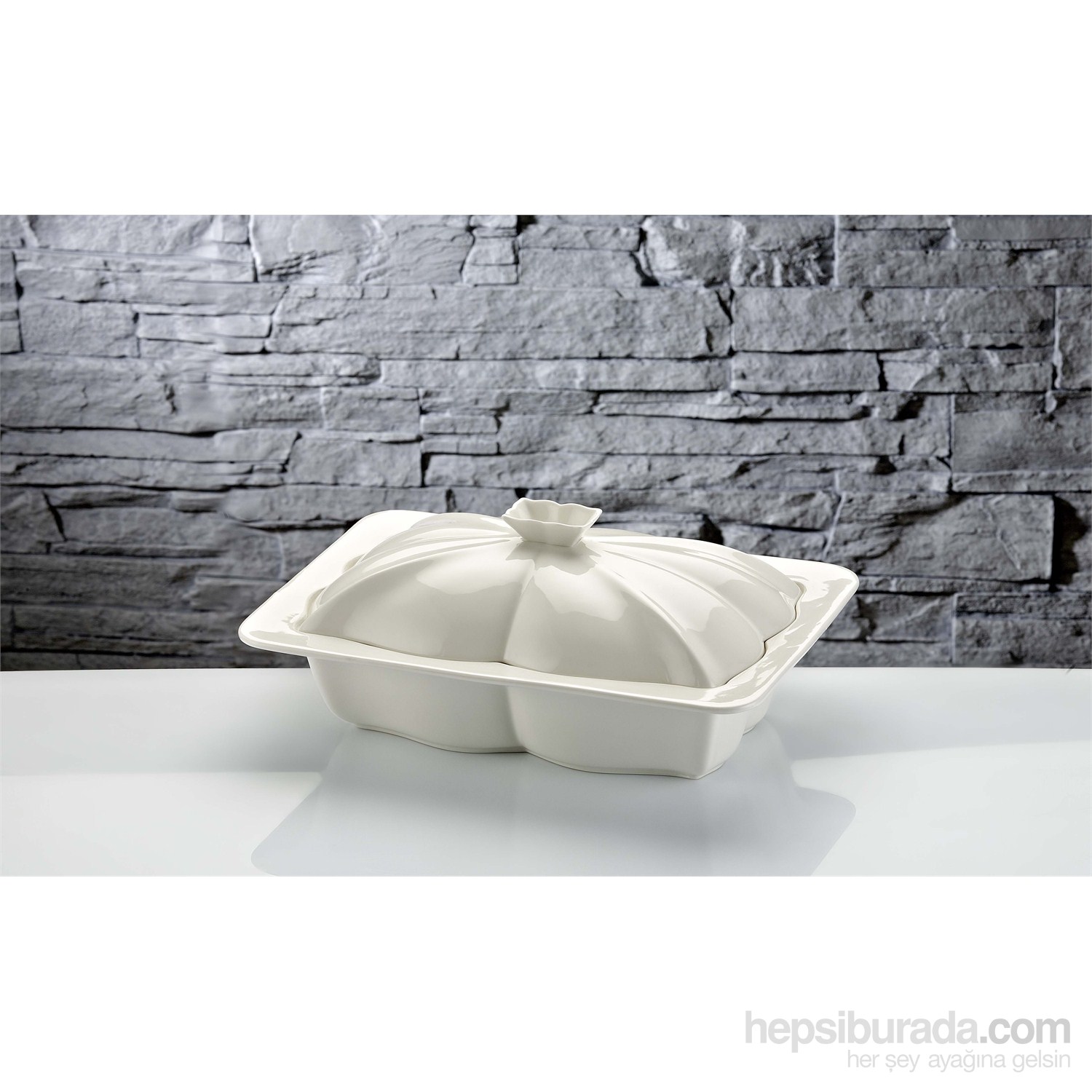 iHouse Rx08 Porselen Fırın Kabı Beyaz