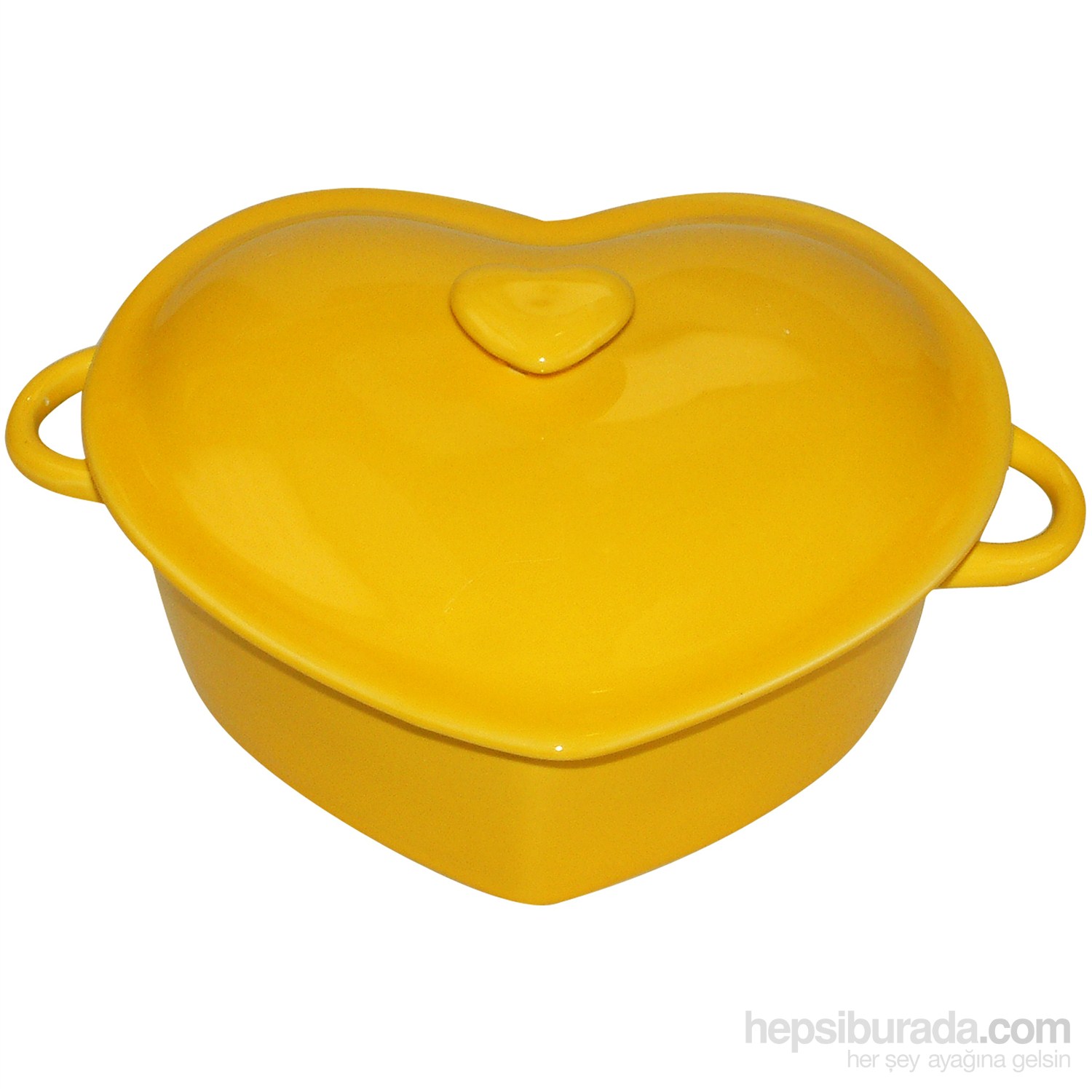 iHouse 14512  Stonware Kalp 25Cm Kpk.Fırın Kabı Sarı