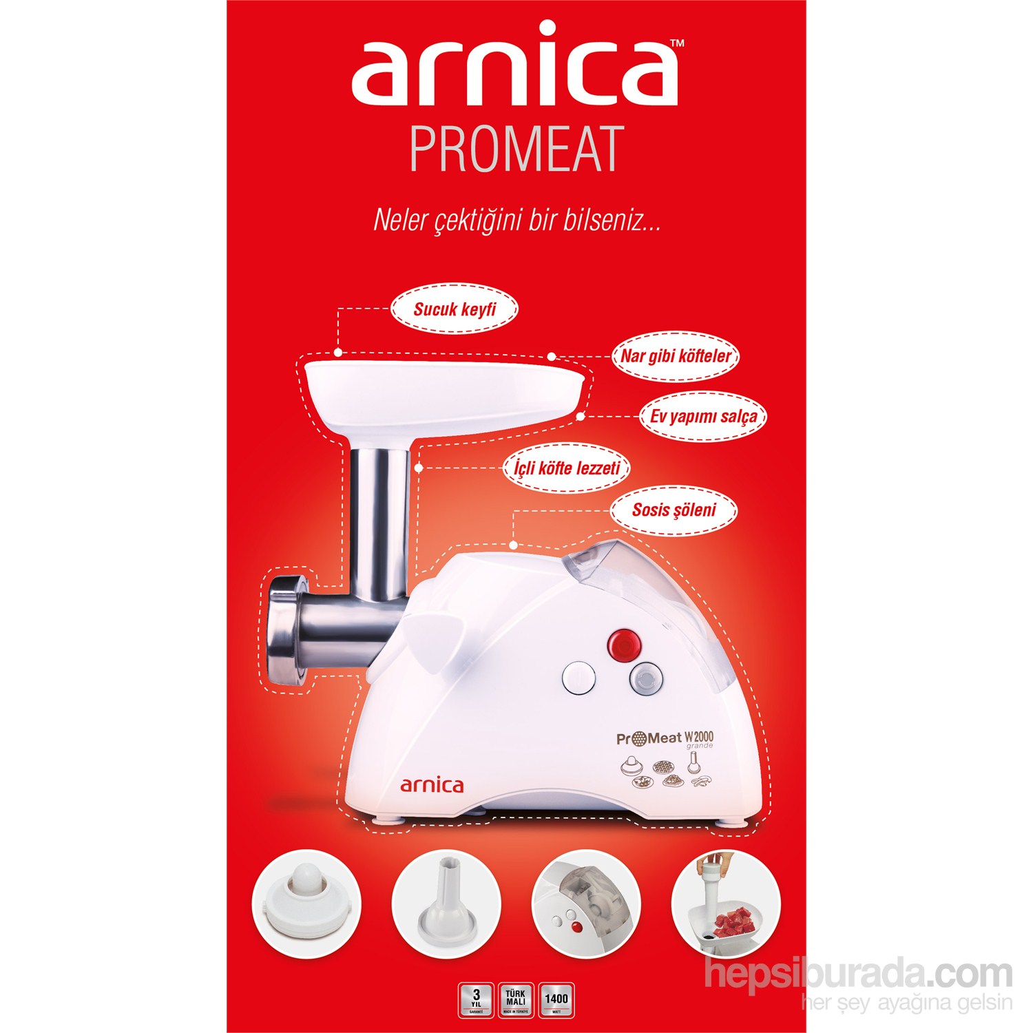 Arnica Promeat Grande Et Kıyma Makinesi Fiyatı Taksit Seçenekleri