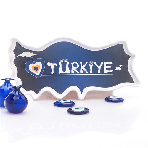 Joy Glass Seramik Türkiye Çerezlik Mavi Nazar Boncuklu