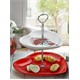 Keramika Set Meyvelik Kalp 2 Katlı Beyaz 004-Kırmızı 506 Red Love A