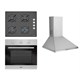 Simfer Comfort 3'lü Ankastre Set(7030 Multifonksiyon Pop-up Düğmeli Ankastre Fırın+3500 Gaz Emniyetli Ankastre Cam Ocak+8600 Inox Standart Davlumbaz)