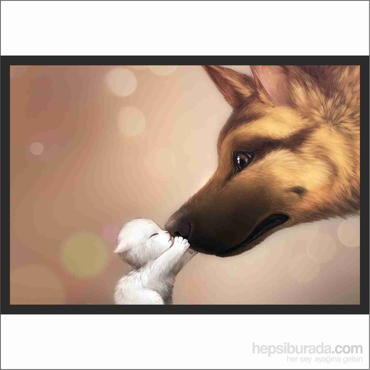 Kedi Yavrusu Ve Köpek Ondüla Kartonlu Poster Tablo Fiyatı
