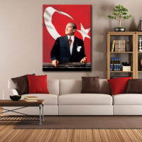 Tablom Bayraklı Atatürk Kanvas Tablo