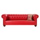 3A Mobilya Red Leather Chesterfield