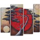 Clock Mango Multi Color Kanvas Tablo 80X50x4prc