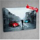 Kırmızı-Mavi-Vos Led Işıklı Kanvas Tablo 50X70 Cm