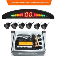 AutoCet 2 Ön / 4 Arka Led Göstergeli Türkçe Konuşan Sesli Park Sensörü
