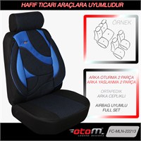Oto Millenium Fiat Doblo 2+1 Ticari Araç Koltuk Kılıfı Siyah Mavi MLN-22201