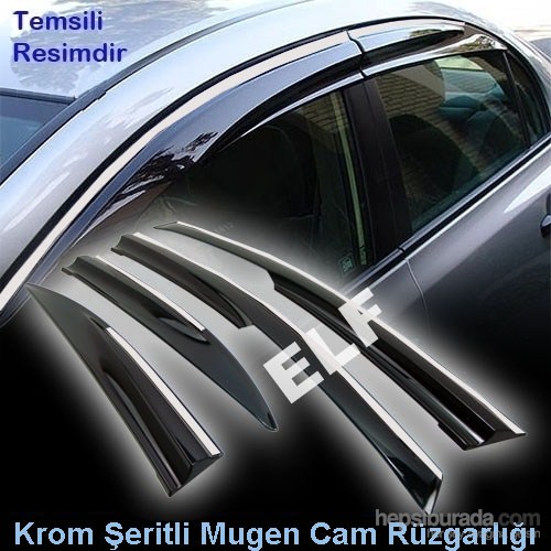 Z tech Fiat Linea Mugen Cam Rüzgarlığı (Krom Şeritli)