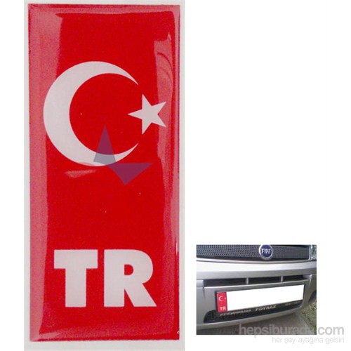 ModaCar PVC Plaka İçin Türk Bayrağı Sticker 060025