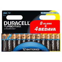 Duracell Turbo Max Alkalin AA Kalem Pil (8+4) 12'li Paket