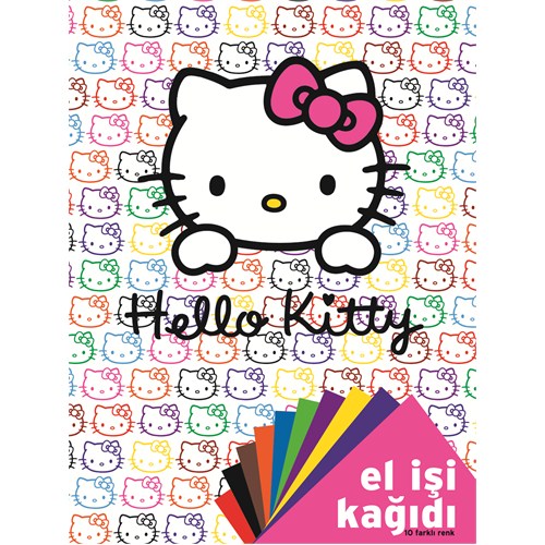 Hello Kitty Dosyali El İşi Kağıdı - 10 Renk Karışık