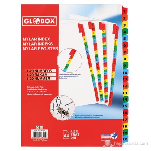 Globox 1-20 Rakam Seperatör Mylar (Ayraç)