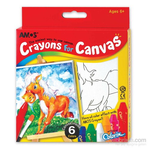 Amos Crayon for Canvas Pastel Boya Seti (Tuval +Boya)
