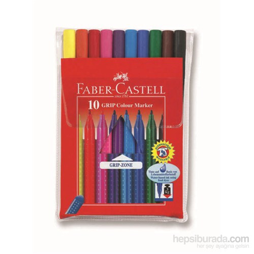 Faber-Castell Grip Keçeli Kalem 10'lu Poşet (5068155310)