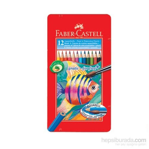 Faber-Castell Metal Kutu Aquarel Boya Kalemi 12 Renk (5170115929)