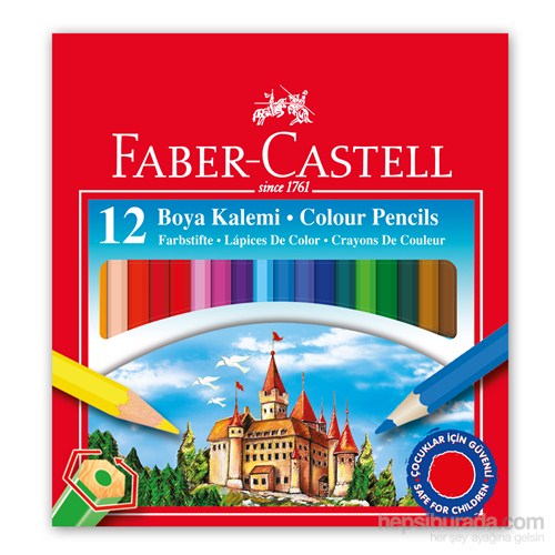 Faber-Castell Karton Kutu Boya Kalemi 12 Renk Yarım Boy (5171116412)