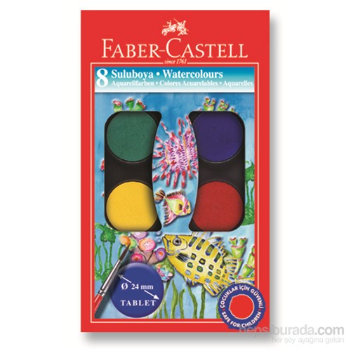 Faber-Castell Redline Suluboya 8 Renk Küçük Boy (5292125008)