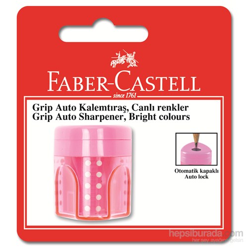 Faber-Castell Grip Auto Kalemtraş Tekli Floresan Renkler - 3 Renk (5600183491)