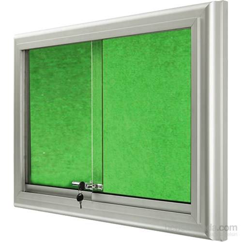Akyazı 90x120 Alüminyum Camekanlı Kumaşlı Pano (Yeşil)