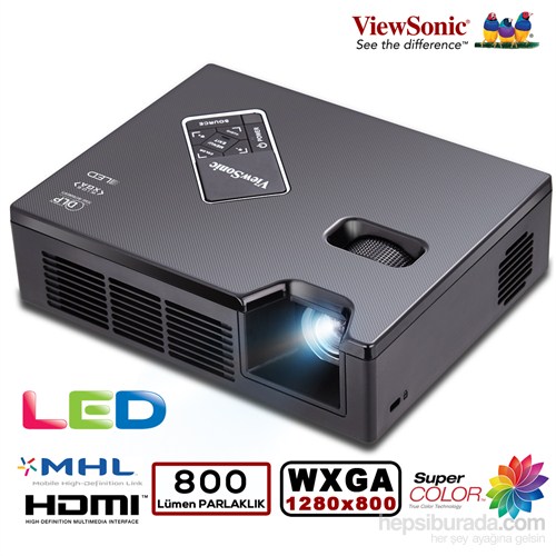 Viewsonic PLED-W800 800 Ansilümen 1280x800 WXGA 120.000:1 Projeksiyon Cİhazı