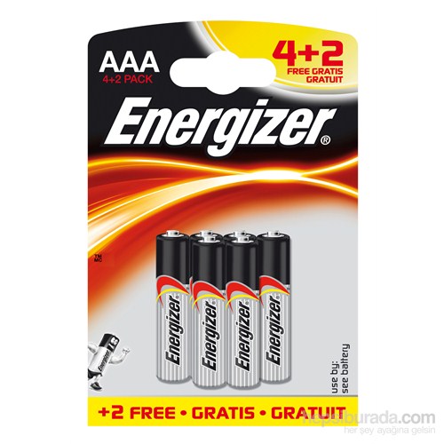 Energizer (D22-0633) Base Alkalin 4+2Li Bls AAA Kalem Pil