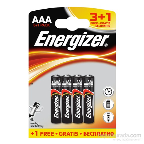 Energizer (D4-2097) Base Alkalin AAA İnce Kalem Pil 3+1Li Blister