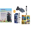 Hopar Dış Filtre 1200 L/H 30 W Dolu+ Haqos Pilli Dip Süpürge+ RS290 Hava Motoru+Isıtıcı+ Sera Başlangıç Seti Hediye!!