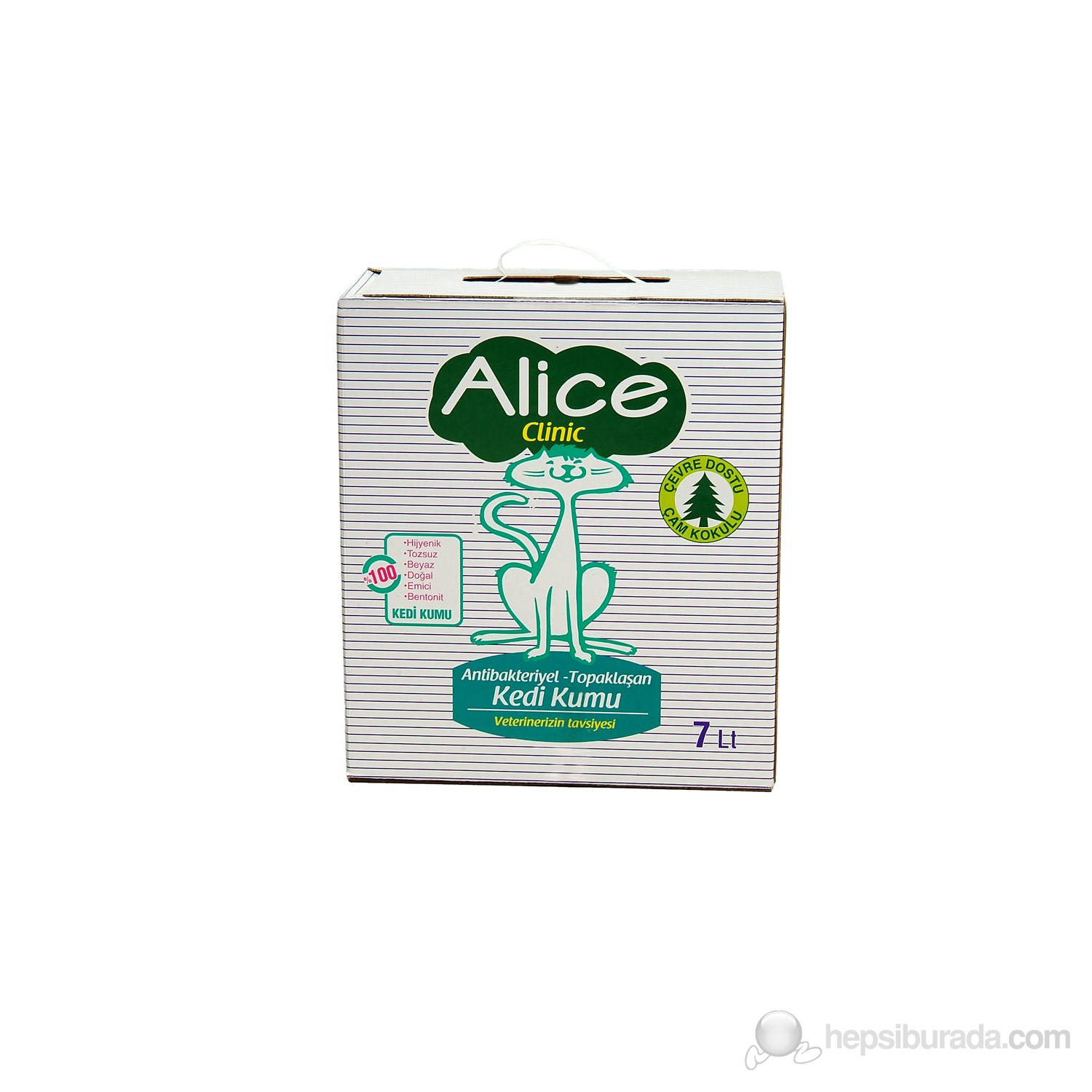 Alice Clinic Topaklaşan, Antibakteriyel, Çam Kokulu Kedi Kumu 7 Lt