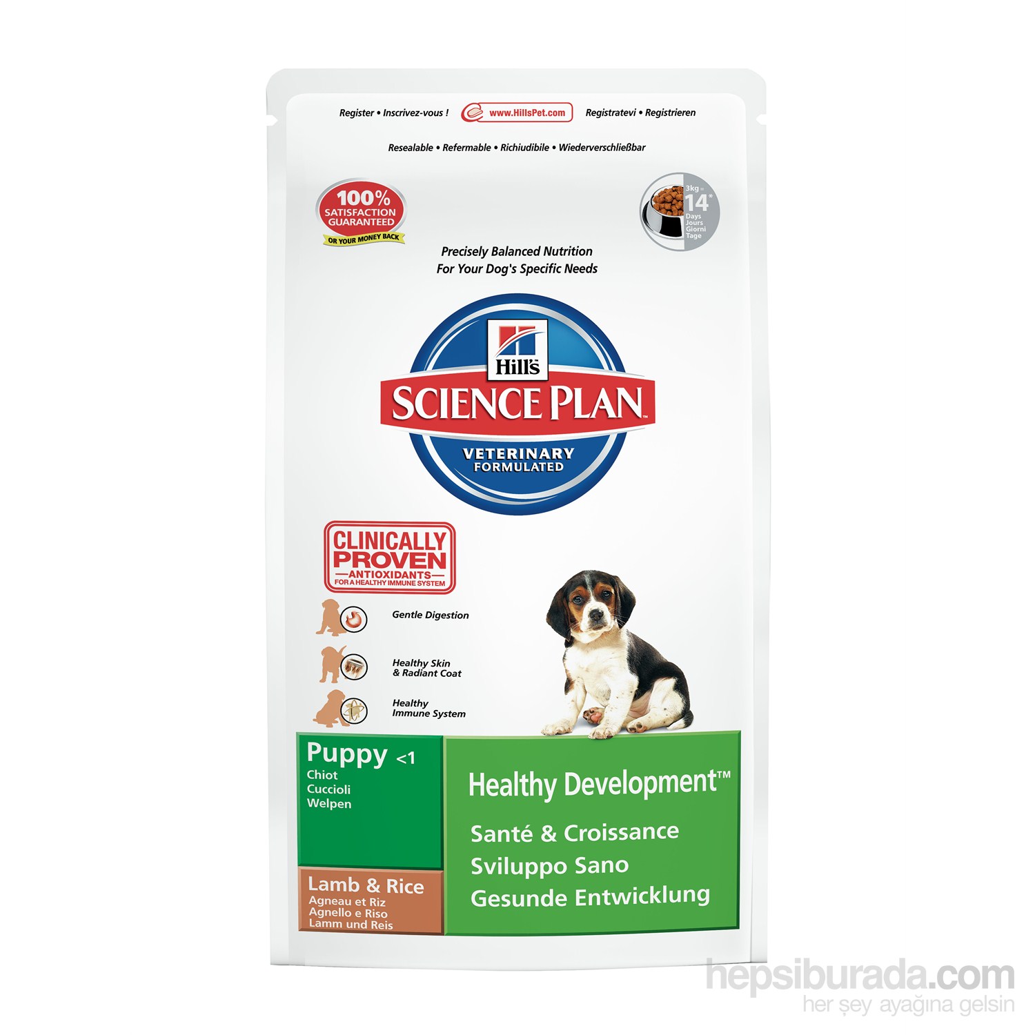Hill's Science Plan Kuzu Etli Orta Irk Yavru Köpek Maması 3 Kg (Puppy Healthy Development Medium with Lamb & Rice)
