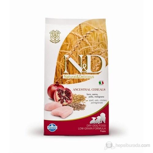 N&D Natural Delicious Düşük Tahıllı Tavuklu Narlı Yavru Köpek Maması 12 Kg