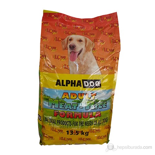 AlphaDog The Love Etli& Pirinçli Köpek Maması 13,5 Kg