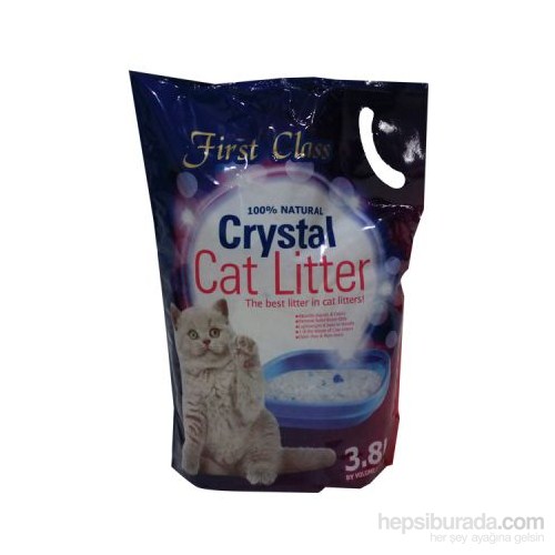 First Class Crystal Cat Litter Kedi Kumu 100 % Doğal 3.8 Lt kapalı