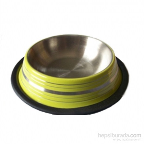 Pet Style Sarı Çizgili Çelik Mama Kabı 16
