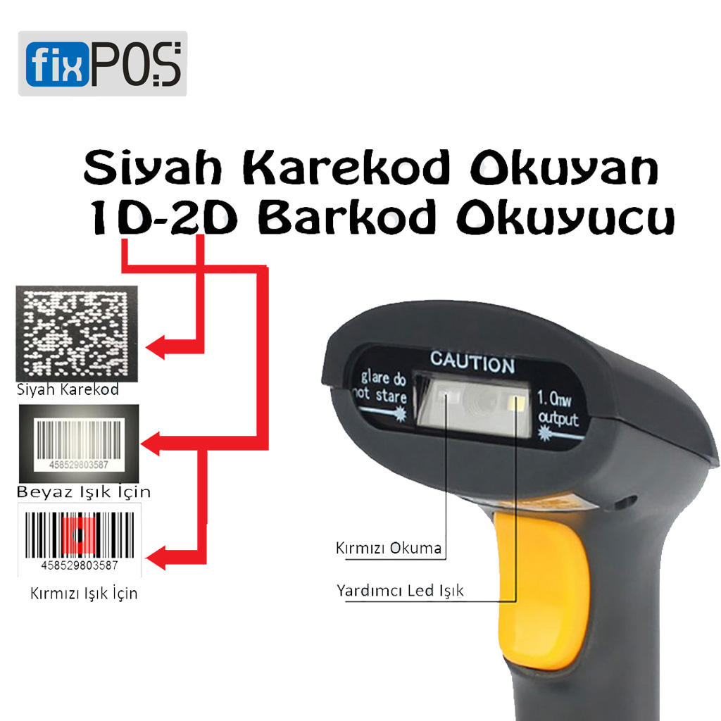 Fixpos Karekod Okuyan D D Kablosuz Barkod Okuyucu Fiyat