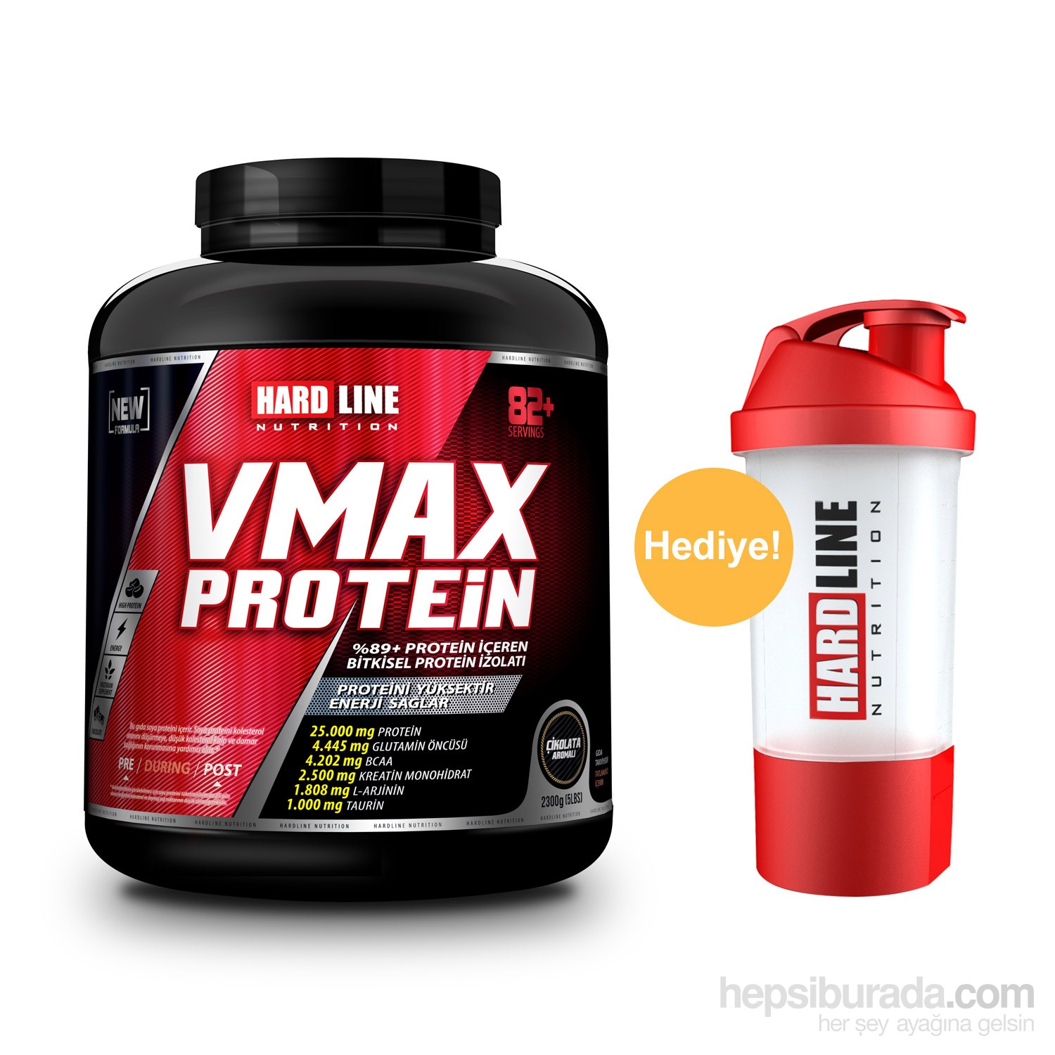 Hardline Nutrition VMax Çikolata 2300 gr Protein